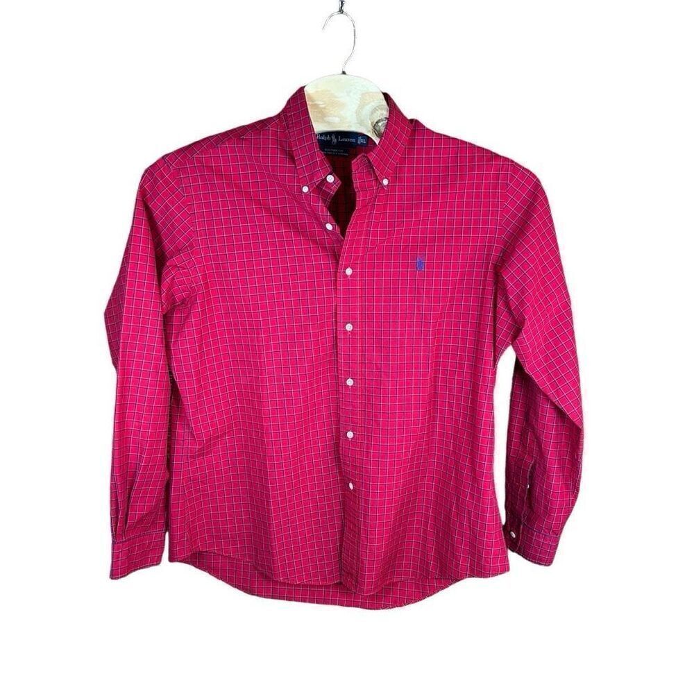 Ralph Lauren Custom Fit Extra Large (XL) Long Sleeve Red Plaid